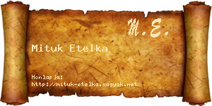 Mituk Etelka névjegykártya